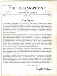 The first Gramophone editorial – April 1923 The first Gramophone editorial – April 1923